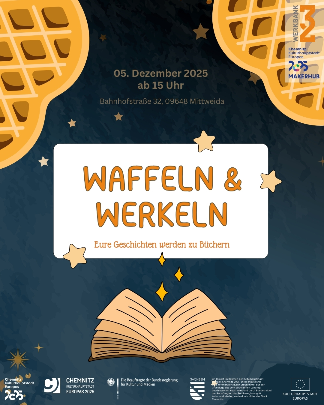 Werkbank32 Mittweida – kreativer Advent mit Waffeln & Werkeln